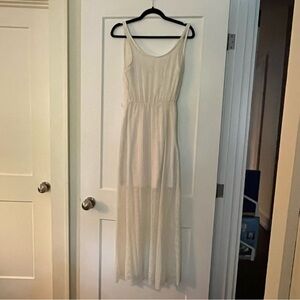 Pink Martini Lace Maxi Boho Indi Grunge Semi Sheer Dress